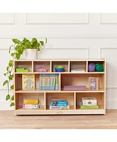 ECR4Kids 5+5 Mobile Storage and Tray Cabinet, Natural