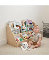 ECR4Kids 5-Compartment Easy to Reach Book Display, Natural