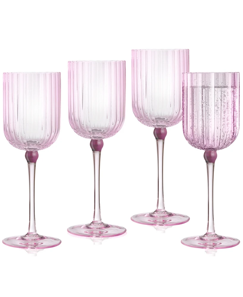 Qualia Glass Cranberry All Purpose Wine Glasses, Set of 4