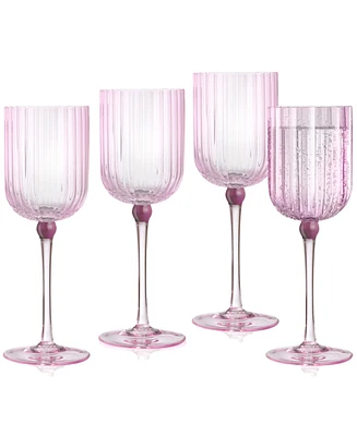 Qualia Glass Cranberry All Purpose Wine Glasses, Set of 4