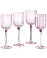 Qualia Glass Cranberry All Purpose Wine Glasses, Set of 4