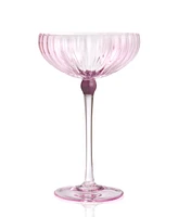 Qualia Glass Cranberry Coupes, Set of 4