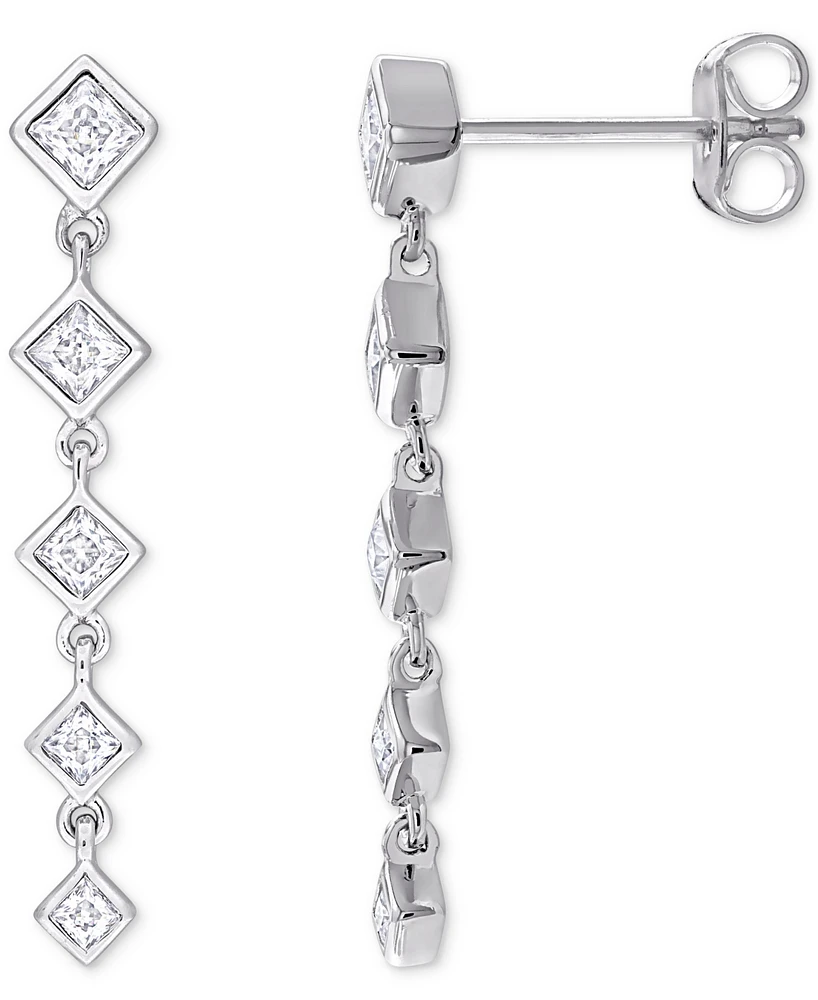 Moissanite Linear Drop Earrings (5/8 ct. t.w.) in Sterling Silver