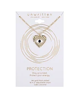 Unwritten Cubic Zirconia Heart Evil Eye Pendant Necklace