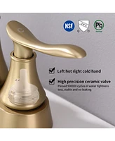 Slickblue 2-Handle 4-Inch Brushed Gold Bathroom Faucet Elegant and Stylish Design