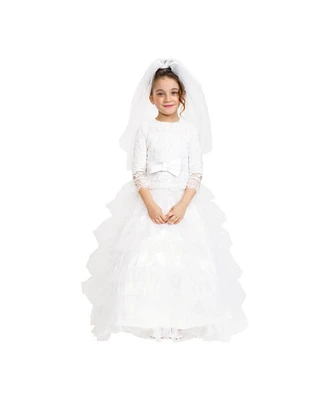 Dress Up America Bridal with Wedding Veil Costume - Kids Girls