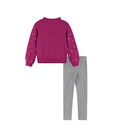 Andy & Evan Little Girls Toddler/Child Baubled Sweater Legging Set