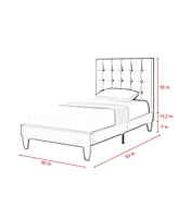 Inspired Home Telford Velvet Platform Bed Frame and Headboard Set Full