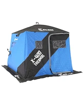 Clam X-400 Portable 8 Ft 4 Person Pop Up Ice Fishing Thermal Hub Shelter Tent