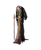 5 Ft Halloween Animated Standing Witch Life Size Decoration