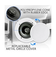 Pyle 8.0'' Bluetooth Ceiling/Wall Speakers, 2-Way Flush Mount, 250 Watt, Home Speaker Pair