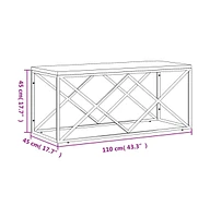 vidaXL Coffee Table Stainless Steel and Solid Wood Reclaimed