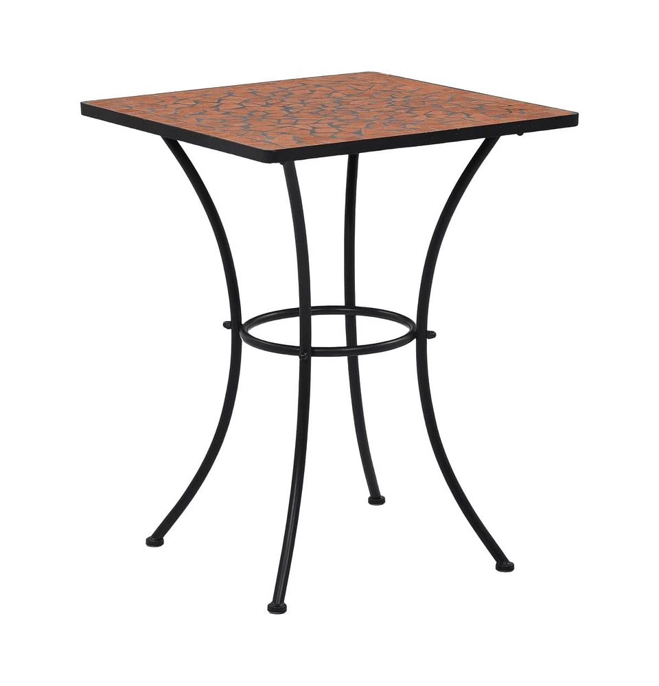 vidaXL Mosaic Bistro Table Terracotta 23.6" Ceramic