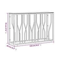 vidaXL Console Table 43.3"x11.8"x27.6" Stainless Steel and Glass