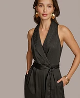 Donna Karan New York Women's Shawl-Collar Tie-Waist Jumpsuit