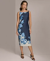 Donna Karan New York Petites Floral-Print Sheath Dress