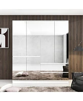 Famapy White High Gloss Mirrored Doors Big Wardrobe Combo Armoires