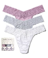 Hanky Panky Women's Holiday 3 Pack Supima Cotton Original Rise Thong Underwear