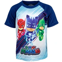 Pj Masks Boys T-Shirt Tank Top and French Terry Shorts 3 Piece Outfit Set