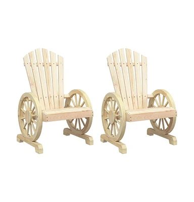 vidaXL Patio Adirondack Chairs 2 pcs Solid Wood Fir