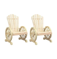 vidaXL Patio Adirondack Chairs 2 pcs Solid Wood Fir