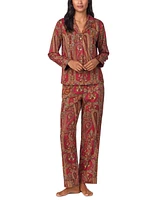 Lauren Ralph Women's Long-Sleeve Paisley Pajama Set