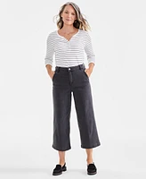 Style & Co Women's High-Rise Wide-Leg Crop Jeans, Created for Macy's