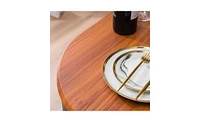 Slickblue Brown Wood Grain Pvc Breakfast Table Stylish and Durable Dining Solution for Small Spacesc