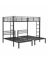 Slickblue Full Over Twin & Bunk Bed with Built-In Shelf for Space Optimization