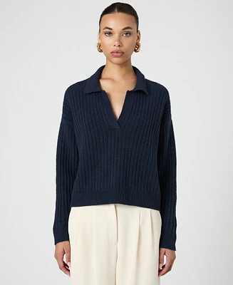 French Connection Women's Vhari Collared Long-Sleeve Sweater