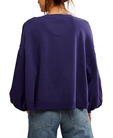 Free People Women's Trish Cotton Drop-Shoulder Sweatshirt