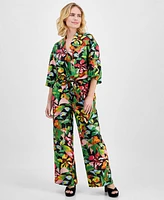 I.n.c. International Concepts Petite Floral Print High-Rise Pants, Created for Macy's