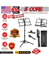 5 Core Sheet Music Stand Height Adjustable • Portable Foldable Music Note Holder w Music Clip - Mus Fld