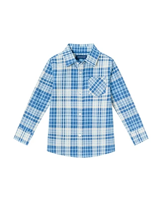 Andy & Evan Toddler Boys Toddler/Child Blue Plaid Buttondown Shirt