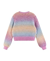 Andy & Evan Big Girls Cropped Multi Color Crewneck Sweater