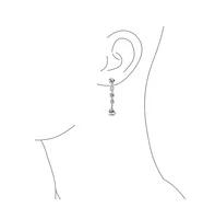 Bling Jewelry Linear Mix-Shaped Cubic Zirconia Prom Holiday Dangle Chandelier Earrings For Women .925 Sterling Silver