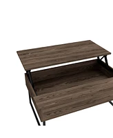 Depot E-Shop Viena Lift Top Coffee Table, Flexible Shelf, Two Legs