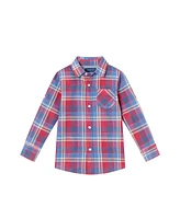 Andy & Evan Toddler Boys Toddler/Child Maroon Plaid Two Faced Buttondown Shirt