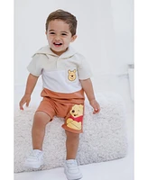 Disney Toddler Boys Winnie the Pooh Pullover Hoodie and French Terry Shorts Newborn to