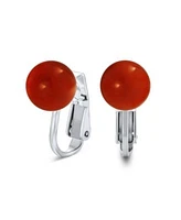 Bling Jewelry Simple Stone Round Bead Clip On Earrings Non Piercing Sterling Silver 8mm