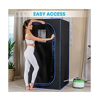 SereneLife Portable Steam Home Sauna With Foldable Chair and 4L Steamer