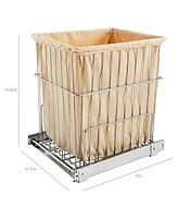 Rev-a-Shelf 20'' Pullout Wire Basket Clothes Hamper, Chrome, Hrv-1520 S Cr