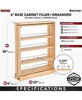 Rev-a-Shelf 6" Pullout Kitchen Cabinet Filler Organizer Spice Rack, 432-bf-6C