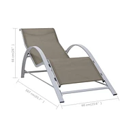 vidaXL Sunlounger Textilene and Aluminum Taupe