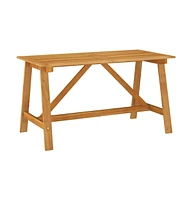 vidaXL Patio Dining Table 55.1"x27.6"x28.9" Solid Acacia Wood