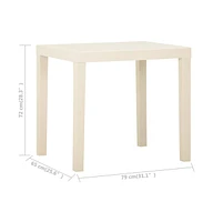 vidaXL Patio Table White 31.1"x25.6"x28.3" Plastic