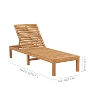 vidaXL Sun Lounger Solid Teak Wood