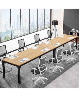 Tribesigns 78.74-Inch Conference Table Set of 2, 13FT Room Table, Large Rectangle Meeting Seminar for 8-10 Person,Long Business T