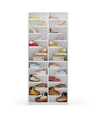 Tribesigns 13-Tier Shoe Storage Cabinet, Tall Wooden Shoe Rack with 26 Cubbies, Freestanding Shoe Storage Organizer for Entryway, Closet, Living Room