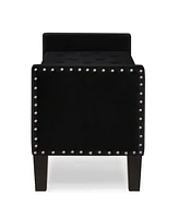 Slickblue Upholstered Tufted Button Storage Bench with Nailhead Trim